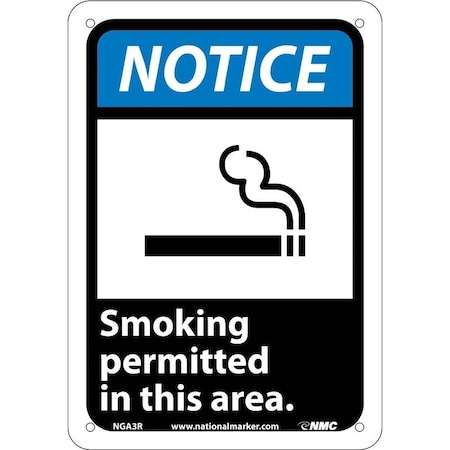 NOTICE, SMOKING PERMITTED IN, NGA3P